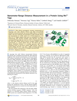 Nanometer range distance measurement in a protein using Mn2+ tags.