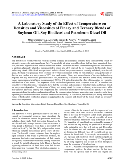 A Laboratory Study of the Effect of Temperature on Densities and