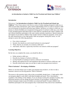 1 An Introduction to Inclusive Child Care for