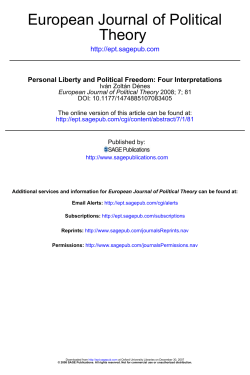 Personal Liberty and Political Freedom