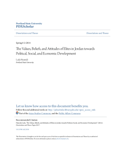 The Values, Beliefs, and Attitudes of Elites in Jordan