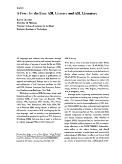 A Feast for the Eyes: ASL Literacy and ASL