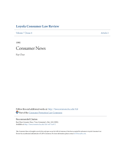 Consumer News - LAW eCommons