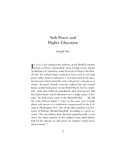 Soft Power and Higher Education