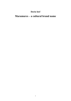 Maramures &ndash; a cultural brand name