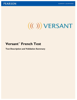 Versant French Test