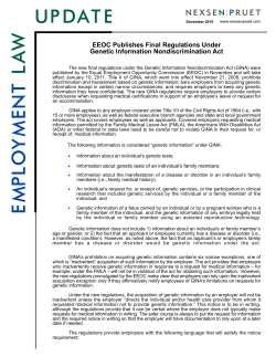 EEOC Publishes Final Regulations Under Genetic Information