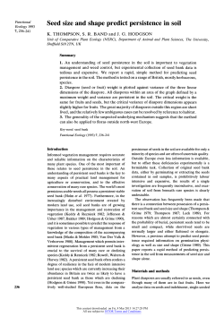 Seed Size and Shape Predict Persistence in Soil