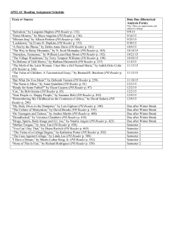 APELAC Reading Assignment Schedule Texts w