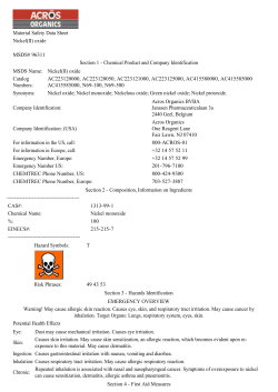 Material Safety Data Sheet Nickel(II) oxide MSDS# 96311 Section 1