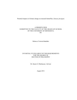 Potential impacts of climate change on monarch butterflies, Danaus