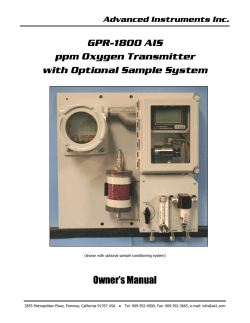 GPR-1800 AIS ppm Oxygen Transmitter with Optional Sample