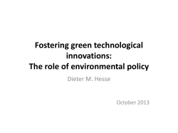 Environmental policy and &ldquo;green&rdquo; technological innovations