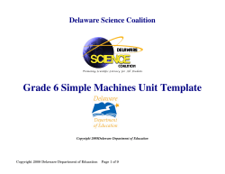 Grade 6 Simple Machines Unit Template