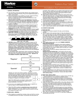 Pattern-Plus 5000 Installation Recommendations