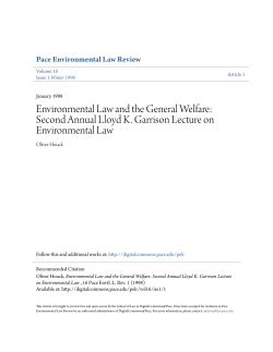 Environmental Law and the General Welfare