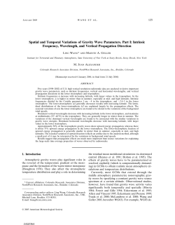Spatial and Temporal Variations of Gravity Wave Parameters. Part I
