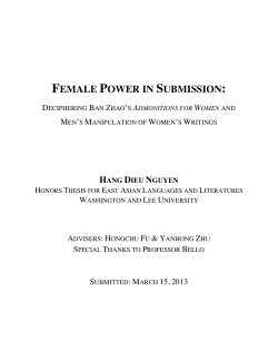 admonitions for women - Washington and Lee University