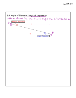 8.4 Angle of Elevation/Angle of Depression.