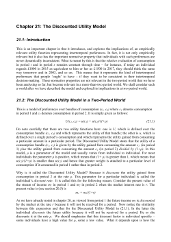 Chapter 21: The Discounted Utility Model