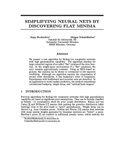 simplifying neural nets by discovering flat minima