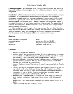Molar heat of solution