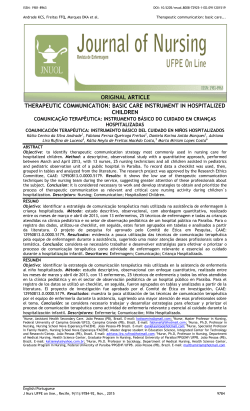 THERAPEUTIC COMMUNICATION: BASIC CARE INSTRUMENT IN