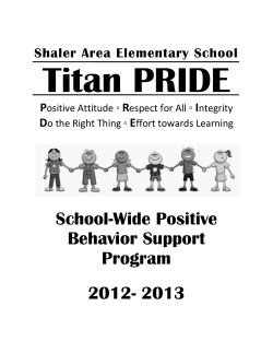 Shaler Area Elementary School Titan PRIDE Positive