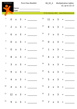 2 x 3 = ______ 7 x 3 = ______ 5 x 3 = ______ 2 x 3 = ______ 3 x 3