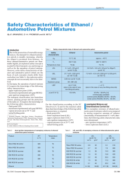 Safety Characteristics of Ethanol / Automotive Petrol Mixtures