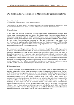 Old foods and new consumers in Mexico under economic reforms