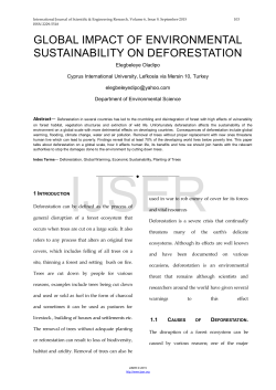 global impact of environmental sustainability on deforestation