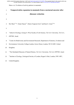 Temporal Niche Expansion In Mammals From A Nocturnal Ancestor