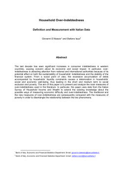 Household Over-Indebtedness - Definition and Measurement with