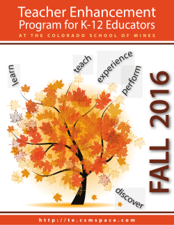 Fall 2016 Brochure - CSM Teacher Enhancement Program
