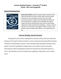 Summer Reading Assignment - Students Entering Grade 12