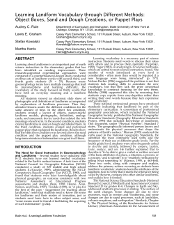 Learning Landform Vocabulary through Different Methods: Object