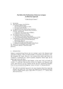 The Birth of the Parliamentary Democracy in Japan: An Historical
