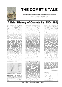 THE COMET`S TALE - Institute of Astronomy