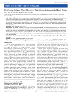 Diet/Energy Balance Affect Sleep and Wakefulness Independent of