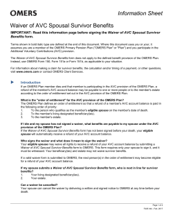 Form 405 - Waiver of AVC spousal survivor benefits