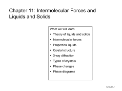 Chapter 11: Intermolecular Forces and Liquids and Solids