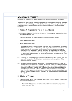 Guidelines for Higher Degrees - Chinhoyi University of Technology
