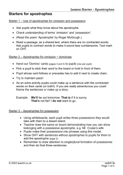 Starters for apostrophes