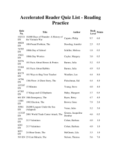 Accelerated Reader Quiz List - Reading Practice
