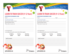 Physical Literacy Soccer Learn to Train Card