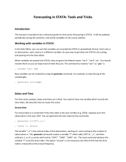 Forecasting in STATA: Tools and Tricks