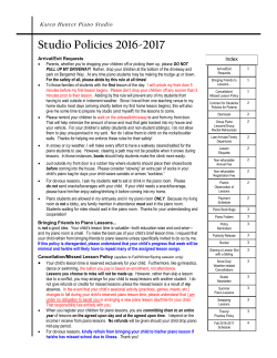 Studio Policies 2016-2017 - Karen Hunter Piano Studio