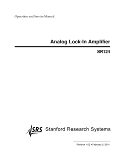 SR124 Analog Lock-In Amplifier