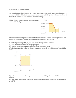HOMEWORK #1 PROBLEM SET 1. A sample of metal with a mass of